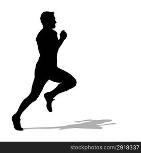 Running silhouettes. Vector illustration.