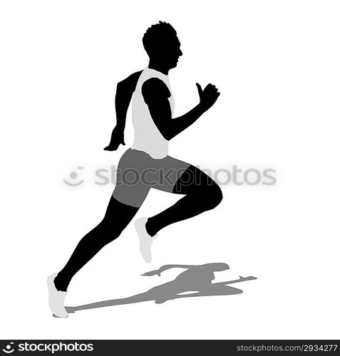 Running silhouettes. Vector illustration.