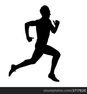 Running silhouettes. Vector illustration.