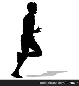 Running silhouettes. Vector illustration.