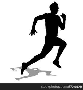 Running silhouettes. Vector illustration.