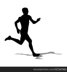 Running silhouettes. Vector illustration.