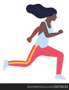 Running woman. Athlete training for marathon. Cardio workout. Vector illustration. Running woman. Athlete training for marathon. Cardio workout