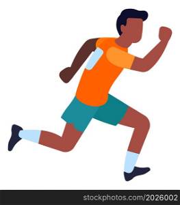 Running young man prepare for sprint run. Sport training concept. Vector illustration. Running young man prepare for sprint run. Sport training concept