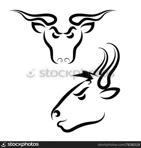 Rural Angry Bull Logo Isolated on White Background. Bull Logo