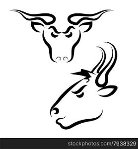 Rural Angry Bull Logo Isolated on White Background. Bull Logo