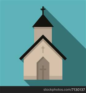 Rural church icon. Flat illustration of rural church vector icon for web design. Rural church icon, flat style