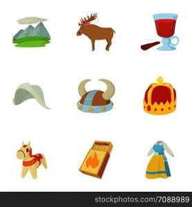 Rural life icons set. Cartoon set of 9 rural life vector icons for web isolated on white background. Rural life icons set, cartoon style