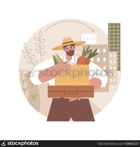 Rural migration abstract concept vector illustration. Rural-urban migration flows, people movement, agriculture development, population growth, moving to city, urbanization abstract metaphor.. Rural migration abstract concept vector illustration.