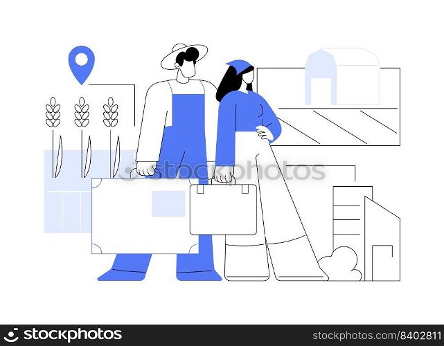 Rural migration abstract concept vector illustration. Rural-urban migration flows, people movement, agriculture development, population growth, moving to city, urbanization abstract metaphor.. Rural migration abstract concept vector illustration.