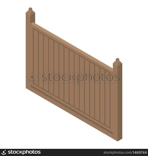 Rural wood fence icon. Isometric of rural wood fence vector icon for web design isolated on white background. Rural wood fence icon, isometric style
