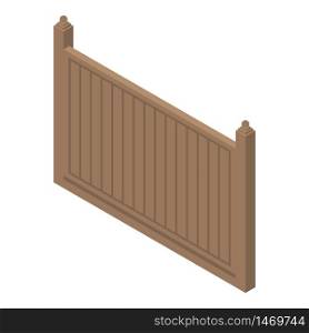 Rural wood fence icon. Isometric of rural wood fence vector icon for web design isolated on white background. Rural wood fence icon, isometric style