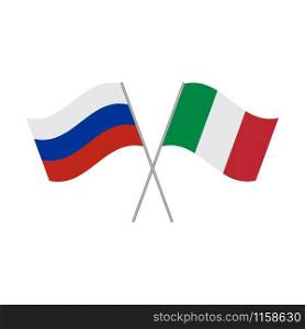 Russia and Italy flags vector illustration isolated on white background