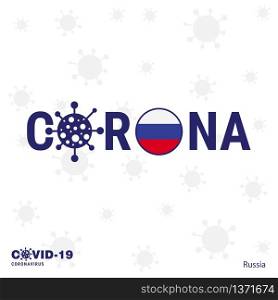 Russia Coronavirus Typography. COVID-19 country banner. Stay home, Stay Healthy. Take care of your own health