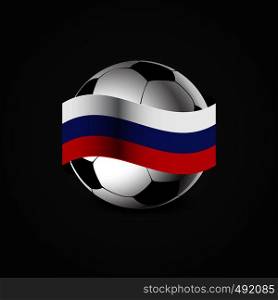 Russia Flag Around the Football. Vector EPS10 Abstract Template background