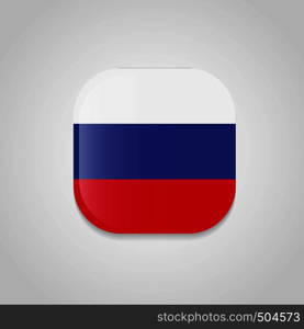 Russia Flag Design Round Button. Vector EPS10 Abstract Template background