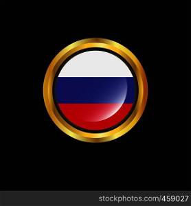 Russia flag Golden button