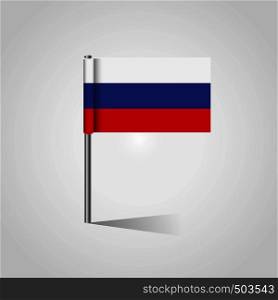 Russia Flag Map Pin. Vector EPS10 Abstract Template background
