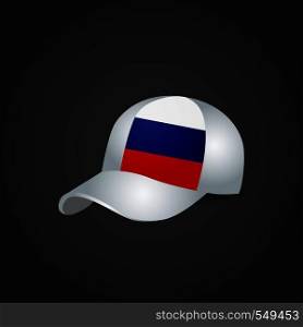 Russia Flag on Cap. Vector EPS10 Abstract Template background