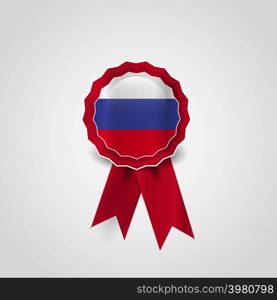 Russia Flag Ribbon Banner Badge