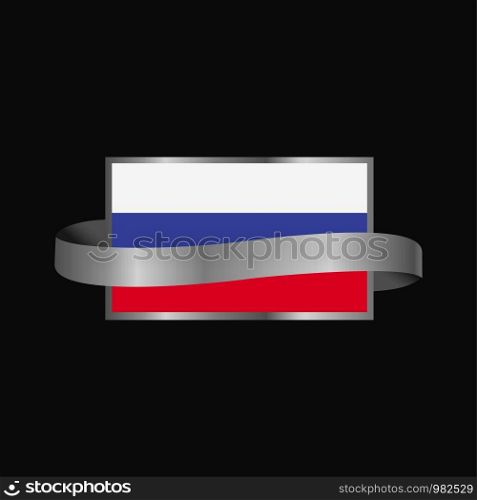 Russia flag Ribbon banner design