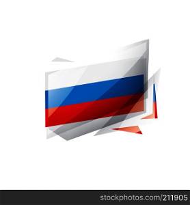 Russia flag, vector illustration on a white background.. Russia flag, vector illustration on a white background