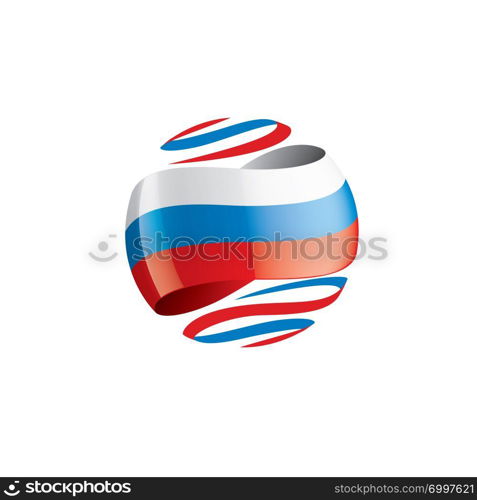 Russia flag, vector illustration on a white background.. Russia flag, vector illustration on a white background