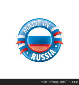 Russia flag, vector illustration on a white background.. Russia flag, vector illustration on a white background