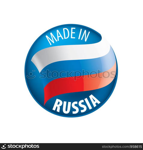 Russia flag, vector illustration on a white background.. Russia flag, vector illustration on a white background