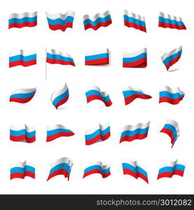 Russia flag, vector illustration. Russia flag, vector illustration on a white background