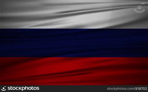 Russia flag vector. Vector flag of Russia blowig in the wind. EPS 10.