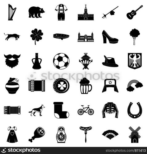 Russia icons set. Simple style of 36 russia vector icons for web isolated on white background. Russia icons set, simple style