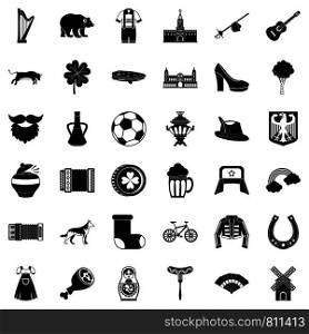 Russia icons set. Simple style of 36 russia vector icons for web isolated on white background. Russia icons set, simple style