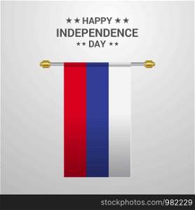 Russia Independence day hanging flag background