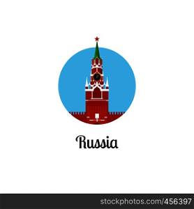 Russia landmark isolated round icon. Vector illustration. Russia landmark isolated round icon