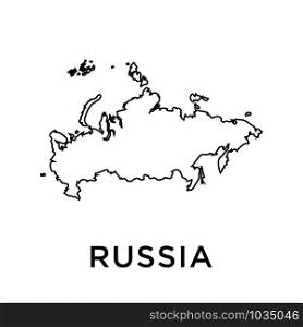 Russia map icon design trendy