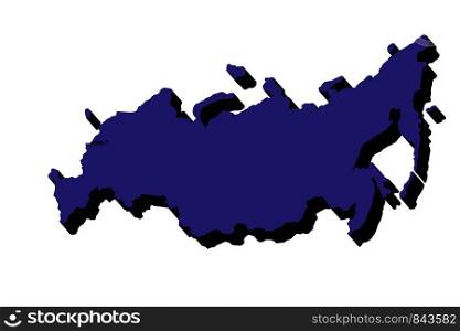 Russia map. Russian federation 3D vector map. Vector illustration eps 10. Russia map. Russian federation 3D vector map. Vector illustration