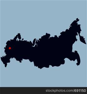 Russia map. Russian Federation. Russia vector high detailed illustration.