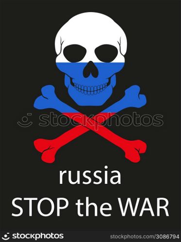 russia stop the war in ukraine vector illustration isolated on black background