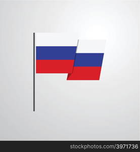 Russia waving Flag design vector
