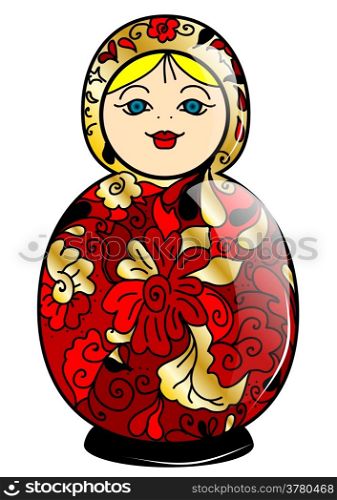 russian doll isolated on a white background