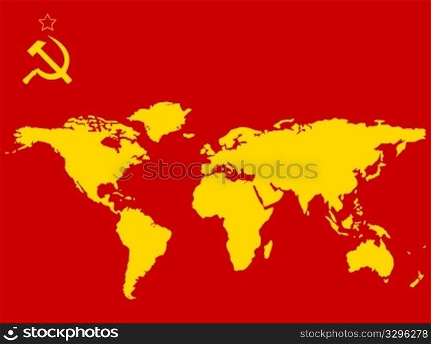 russian flag colors and world&rsquo;s map, abstract vector art illustration