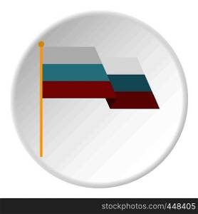 Russian flag icon in flat circle isolated vector illustration for web. Russian flag icon circle