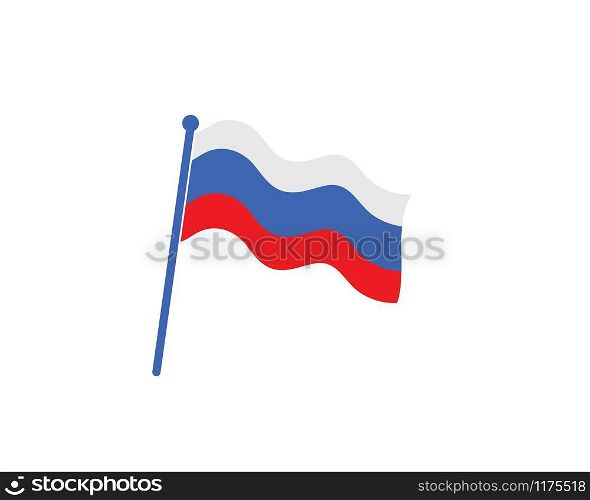 russian flag icon logo vector illustration