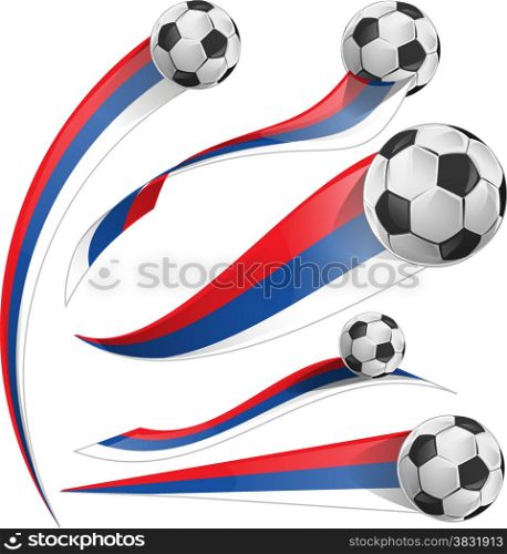 russian flag with soccer ball