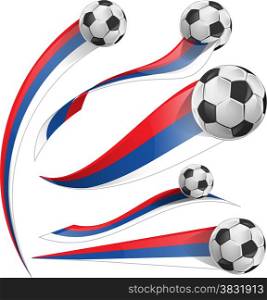russian flag with soccer ball