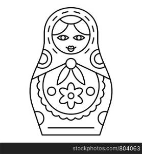 Russian nesting doll icon. Outline russian nesting doll vector icon for web design isolated on white background. Russian nesting doll icon, outline style