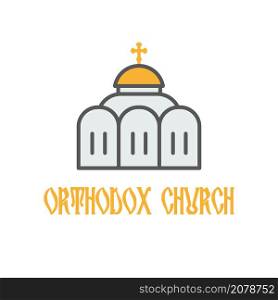 Russian orthodox church dome temple line icon. Flat isolated Christian vector illustration, biblical background.. Russian orthodox church dome temple line icon. Flat isolated Christian illustration