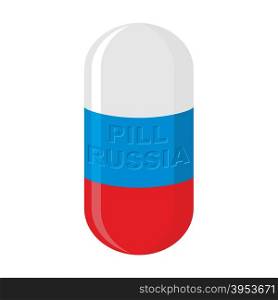 Russian pill. Russian Capsule flag. Vector illustration medical Tablet&#xA;