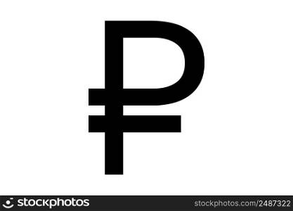 Russian ruble icon symbol simple design